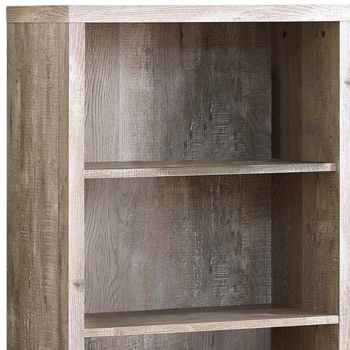 11.75" x 23.75" x 47.5" Cappuccino Particle Board Adjustable Shelves Bookshelf